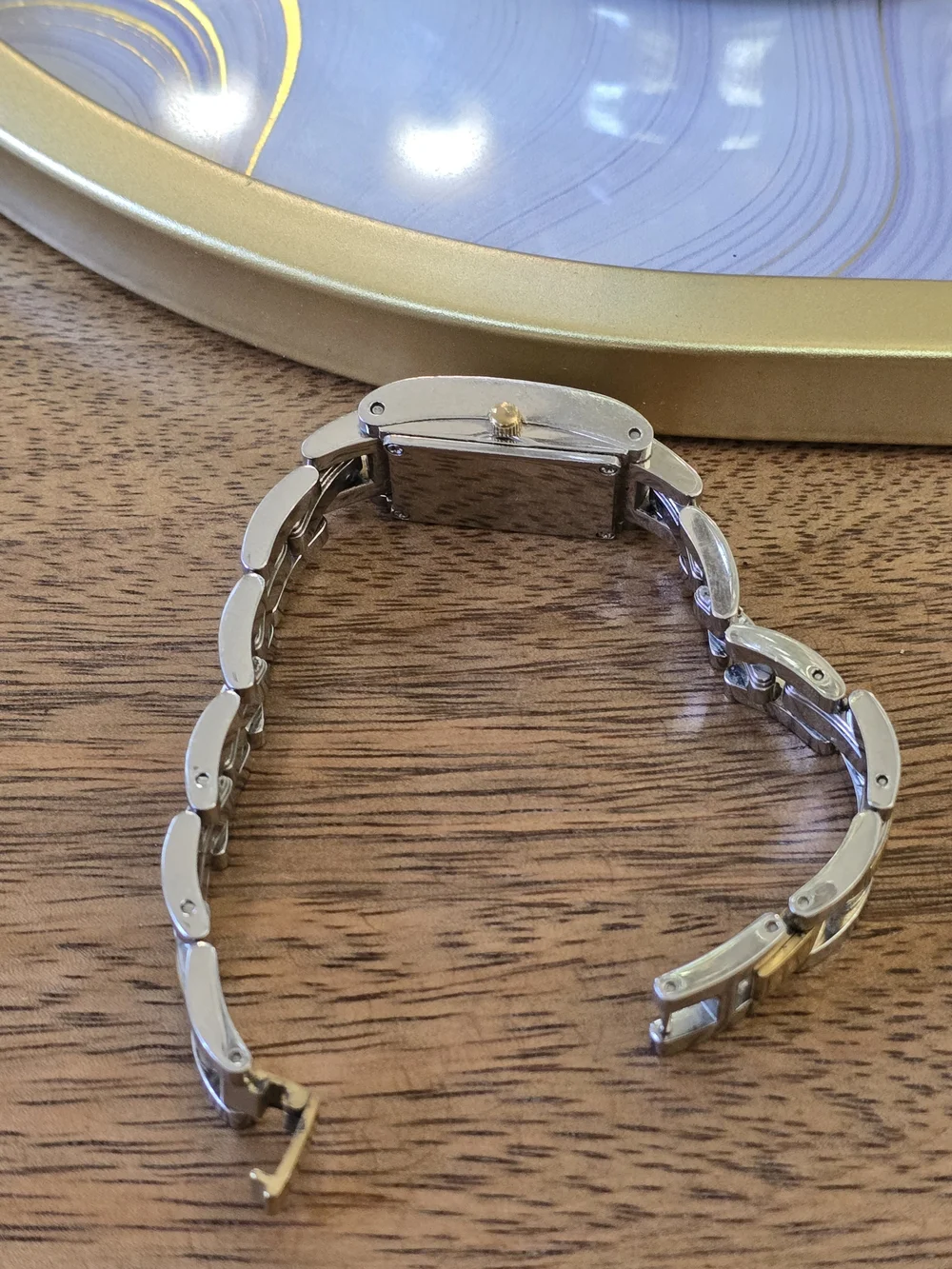 Fossil Gold and Silver Two-Tone Rectangular Bracelet Watch